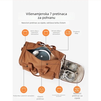 Sklopiva torba za ručnu prtljagu za putovanja, lagana, velika kapaciteta, s dodatnom torbom