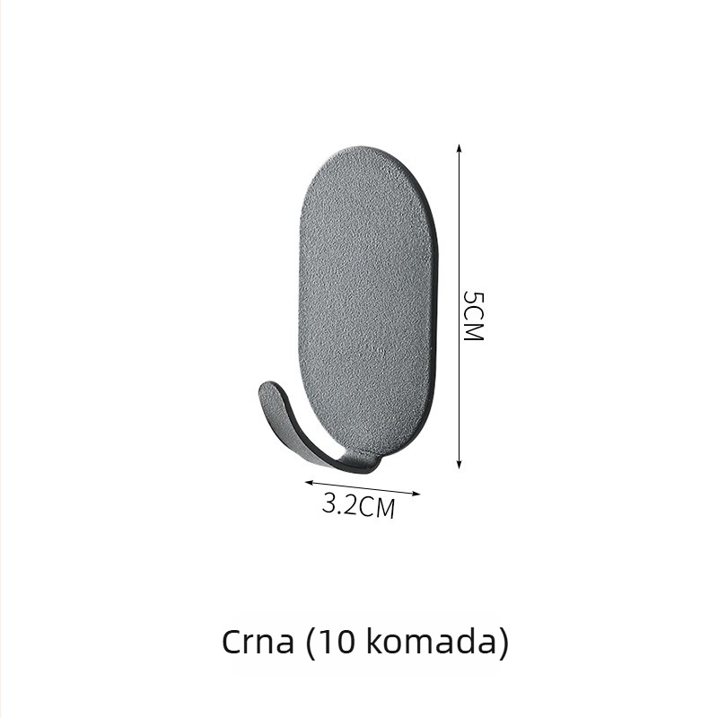 Ljepljiva kuka od nehrđajućeg čelika, za kuhinju i kupaonicu, zidni bez bušenja, bez tragova, nosivost do 1 kg.