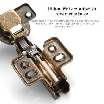 Brončana panta za vrata garderobe s tlmičem i tihim zatvaranjem, hidraulična panta