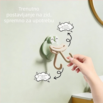 Kuka s usisnim čašom za zid, crtani motiv, snažna vučna sila, bez bušenja, samoljepljiva kuka za ručnike u kupaonici i kuhinji