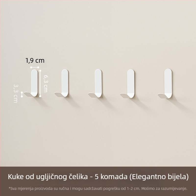 Metalni samoljepljivi kuk bez bušenja, snažan, za kupaonicu i kuhinju; nosač ručnika
