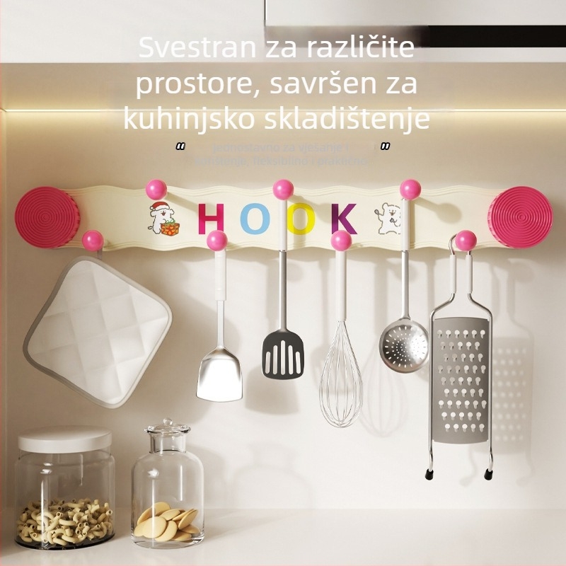 Rotirajući vješalice s vaku čašom – niz višenamjenskih vješaka, bez bušenja, snažna nosivost, za kupaonicu, kuhinju, hodnik i iza vrata