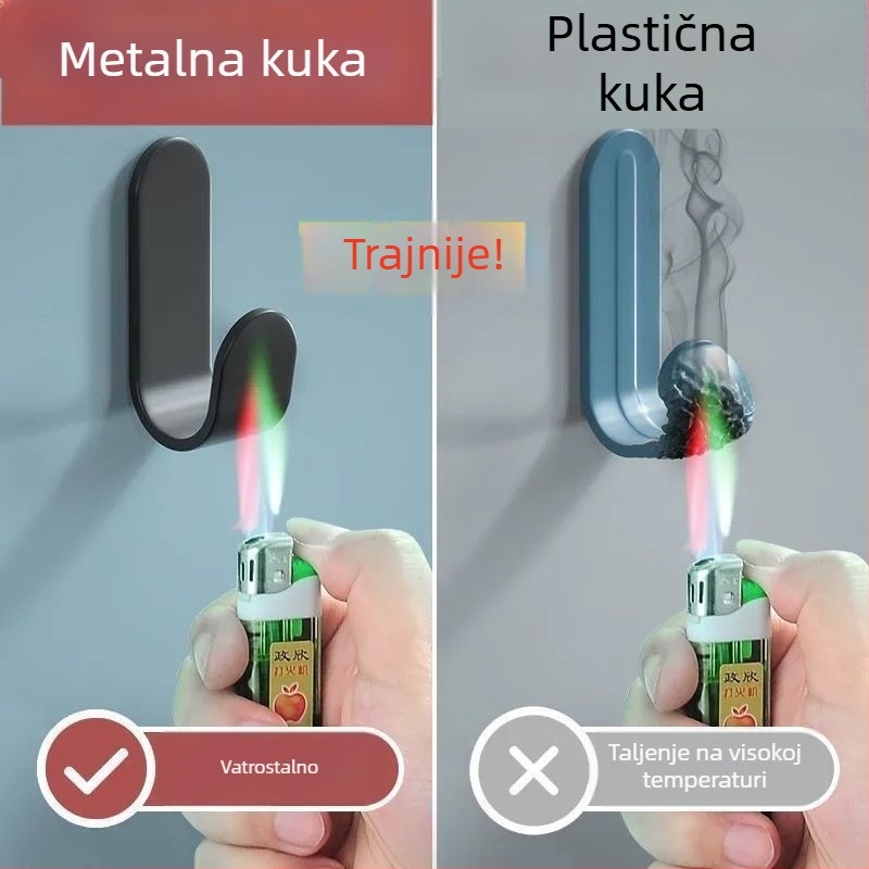 Zidna vješalica bez bušenja, ljepilom pričvršćena, za kupaonicu i dnevni boravak, drži ručnike i odjeću
