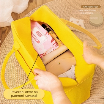 Filc torba za putovanje, višenamjenska, lagana, s velikim kapacitetom, slatki crtani stil