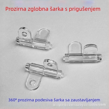 Prozirne akrilne amortizirajuće šarke za male ormare, s podesivim zaustavnim momentom, sklopni dizajn