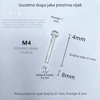 Prozirne akrilne amortizirajuće šarke za male ormare, s podesivim zaustavnim momentom, sklopni dizajn