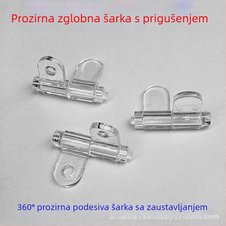 Prozirne akrilne amortizirajuće šarke za male ormare, s podesivim zaustavnim momentom, sklopni dizajn