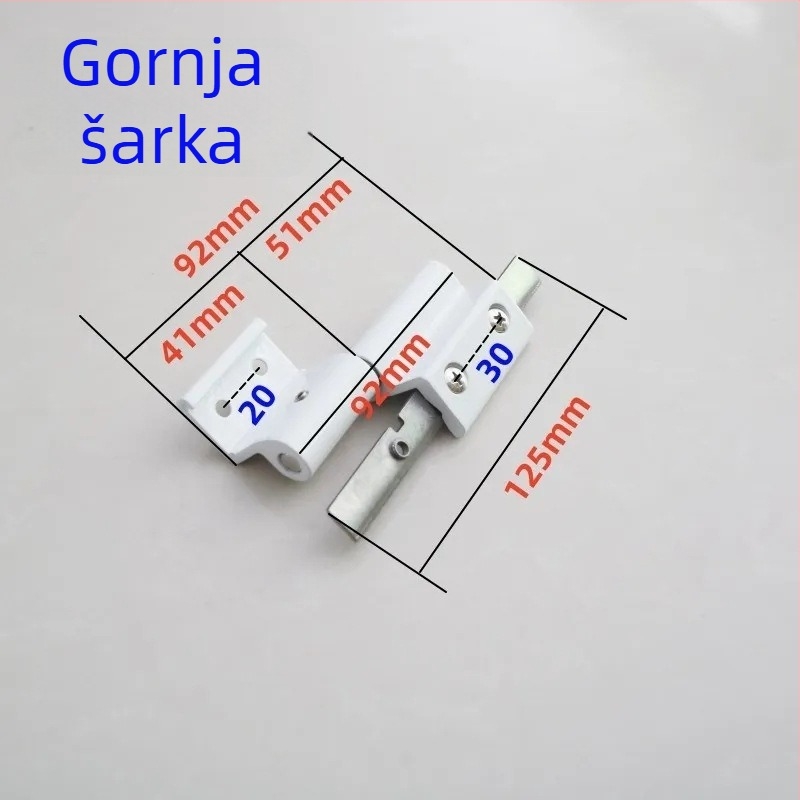 Zglobovi od aluminijske legure za unutarnje otvaranje i nagib prozora, set gornjih i donjih šarki