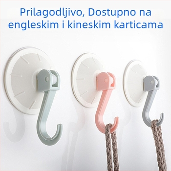 Plastični vakuumski kukice za pločice kuhinje i kupaonice, bez tragova, snažno vješanje odjeće