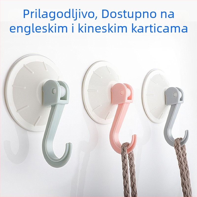 Plastični vakuumski kukice za pločice kuhinje i kupaonice, bez tragova, snažno vješanje odjeće