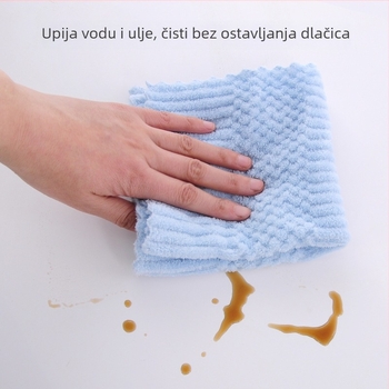 Set od pet ručnika od koralnog flisa za kućnu uporabu – upijajuće kuhinjske i ručne ručnike za lice s šarenim prugama
