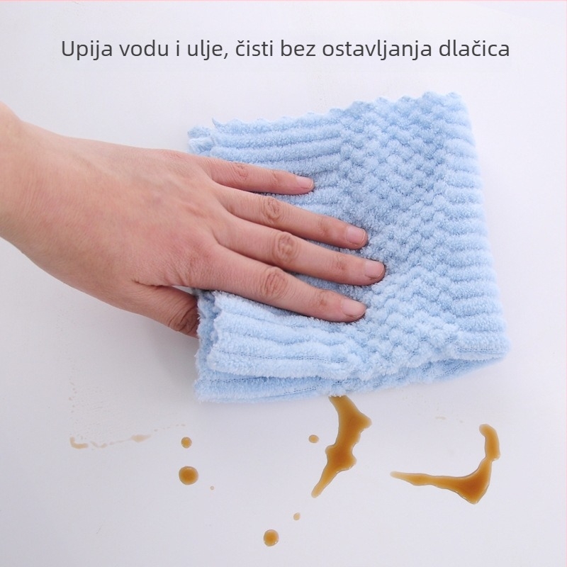 Set od pet ručnika od koralnog flisa za kućnu uporabu – upijajuće kuhinjske i ručne ručnike za lice s šarenim prugama
