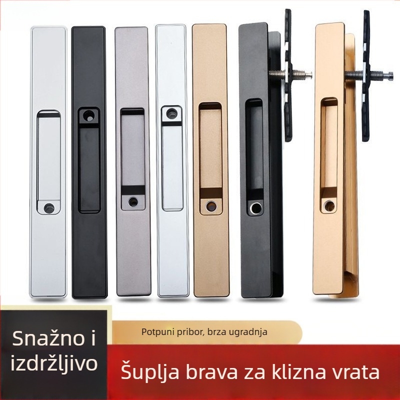Težak zaptivač za klizna vrata s jednopoložajnim zaključavanjem za balkonska vrata i prozore, protiv padova, šuplja brava za kućnu upotrebu