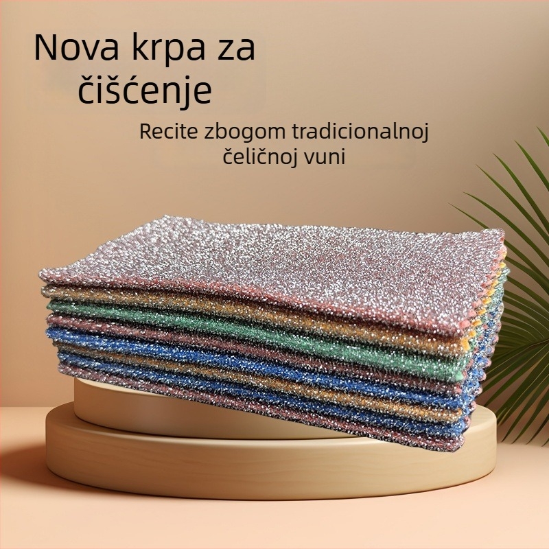 Krpa za suđe s mikrovlaknenim zrnima, upija vodu, ne ostavlja dlačice, za uklanjanje masnoće i čišćenje u kuhinji.