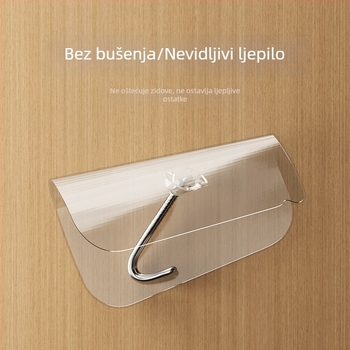 Kuka za zid bez bušenja – ljepilo, prozirni vakuumski držač za odjeću, nosivost do 15 kg