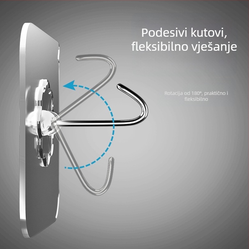 Kuka za zid bez bušenja – ljepilo, prozirni vakuumski držač za odjeću, nosivost do 15 kg