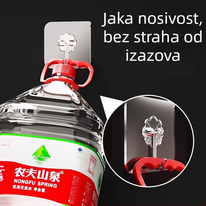Kuka za zid bez bušenja – ljepilo, prozirni vakuumski držač za odjeću, nosivost do 15 kg
