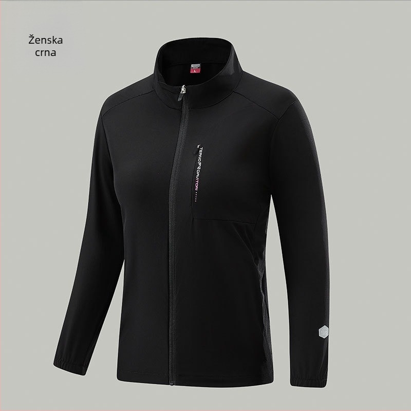 UPF50+ svilenkasto ledeni dojam, stojeći ovratnik, UV zaštita, prozračan, lagani vanjski windbreaker, unisex