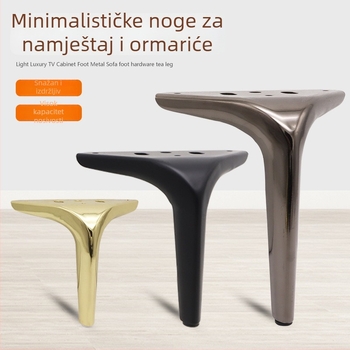 Set nogu za namještaj od hladno valjanog čelika – za TV ormarić, stolić za kavu i kupaonski ormarić; moderni minimalistički stil, metalne noge premazane sprejem