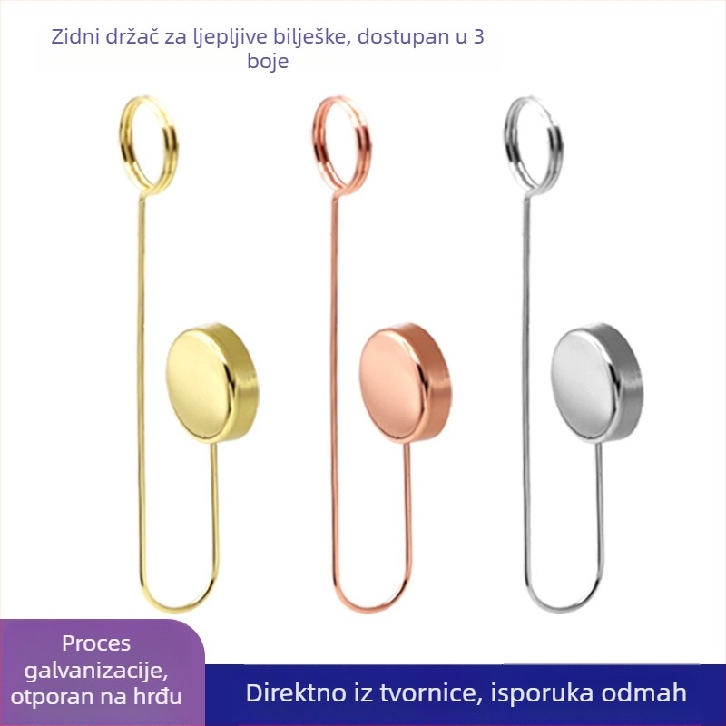 Minimalistička zidna kukica bez čavala i držač za bilješke – dvostruka funkcija za stolno i zidno skladištenje
