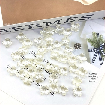 Bijela ABS plastična 3D cvjetna osnova s imitacijom školjkaste bisere, ručno izrađen ukras za kosu za DIY nakit