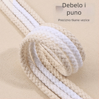 Debele pamukne okrugle vezice za tenisice, unisex, crna/bijela/bež boje, svestran modni dodatak
