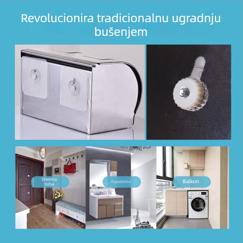 Kuka bez bušenja, prozirni ljepilo za zid, za kuhinju i kupaonicu, nosivost do 10 kg