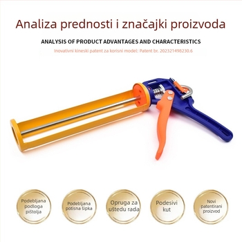 Pistolj za ljepilo za staklo, patentirani sustav automatskog zaključavanja mortise‑tenon, štedljiva konstrukcija, automatsko prekidanje ljepila