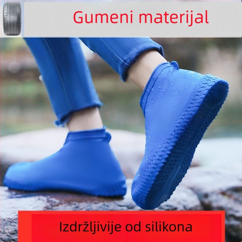 Gumene zaštitne navlake za kišne cipele za odrasle, srednje kratke visine, vodootporne, otporne na zaprljanje, izdržljive, s protukliznom potplatom