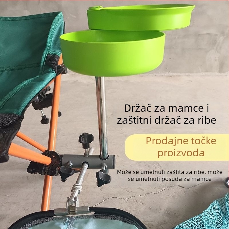 Univerzalni držač posude za mamce za ribolovnu stolicu, klips za štap i nosač kutije mamaca