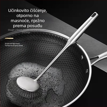 Četka za posuđe od nehrđajućeg čelika s dugom drškom i kukom za vješanje, kuhinjski čistač