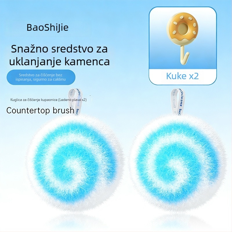 Čarobna kugla za čišćenje kupaonice — set četkica za umivaonik, radnu površinu, pločice i fuge.