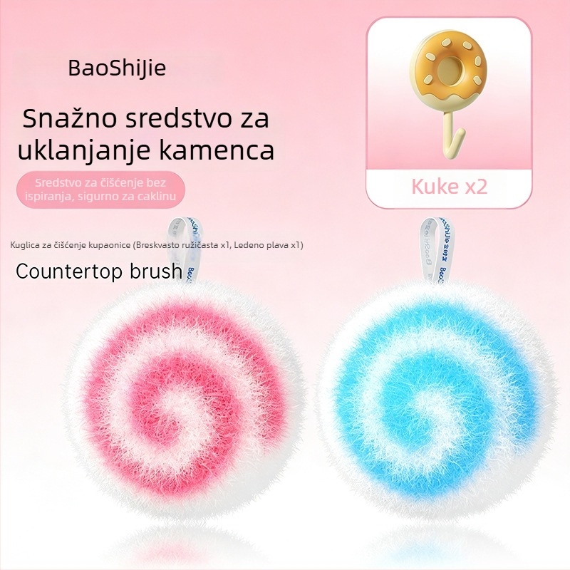 Čarobna kugla za čišćenje kupaonice — set četkica za umivaonik, radnu površinu, pločice i fuge.