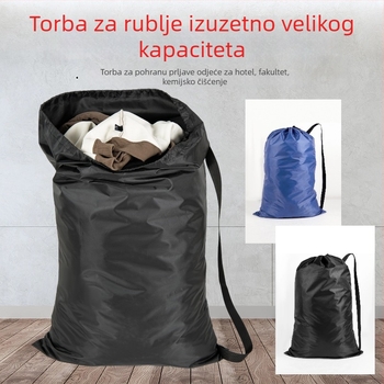 Torba za pranje od Oxford tkanine sa šnonom, cilindričnog oblika, sklopiva, prijenosna za putovanja i skladištenje odjeće