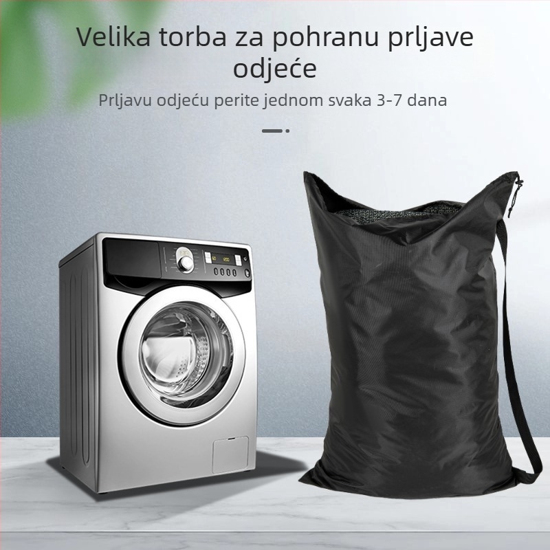 Torba za pranje od Oxford tkanine sa šnonom, cilindričnog oblika, sklopiva, prijenosna za putovanja i skladištenje odjeće