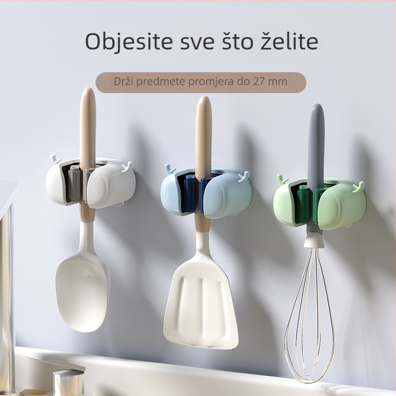 Klip za mop s rogovitim dizajnom – snažan, visok teret, bez bušenja, zidni držač za kupaonicu