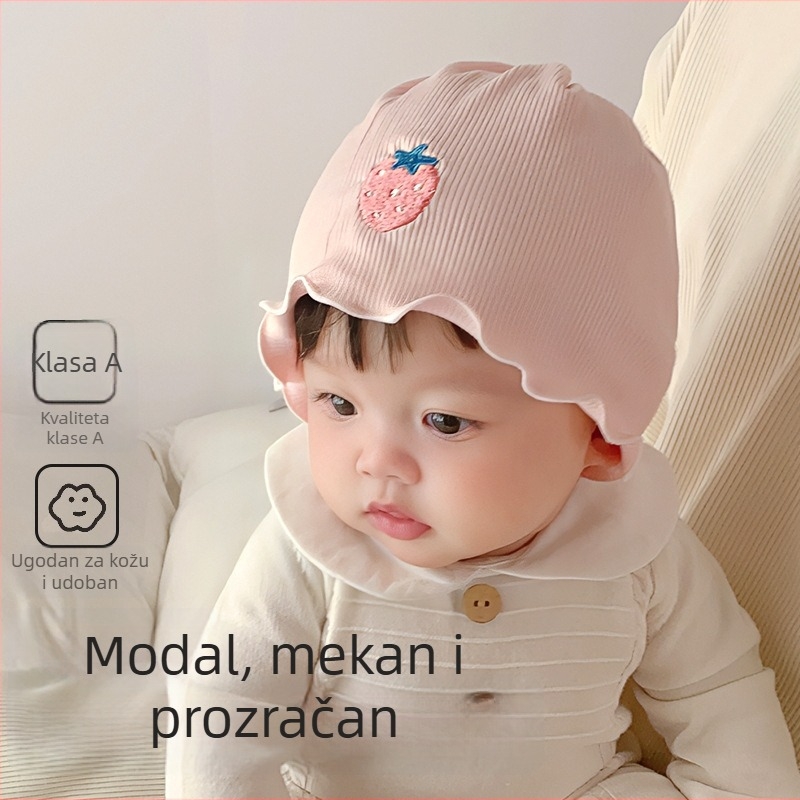 Tanka bebi kapa od modala za proljeće, jesen i ljeto – novorođenče, unisex, zaštita fontanele, prozračna