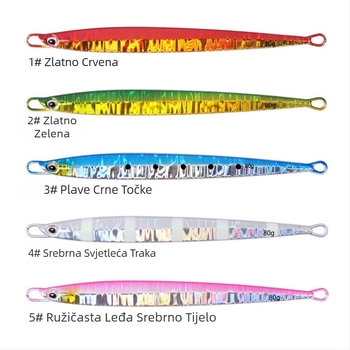 Dubinska morska varalica, 80–200 g, olovni jig s finom metalnom pločom, dugi domet bacanja, tvrdi mamac