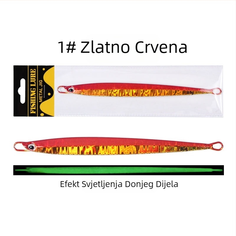 Dubinska morska varalica, 80–200 g, olovni jig s finom metalnom pločom, dugi domet bacanja, tvrdi mamac