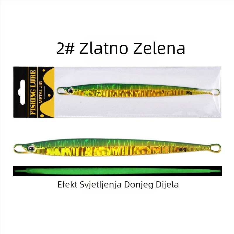 Dubinska morska varalica, 80–200 g, olovni jig s finom metalnom pločom, dugi domet bacanja, tvrdi mamac