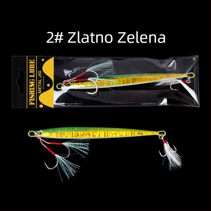 Dubinska morska varalica, 80–200 g, olovni jig s finom metalnom pločom, dugi domet bacanja, tvrdi mamac