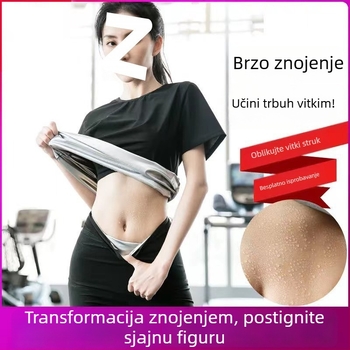Ženski set za znojenje za fitness – Poboljšana verzija sagorijevanja masnoće, top i hlače za kontrolu trbuha