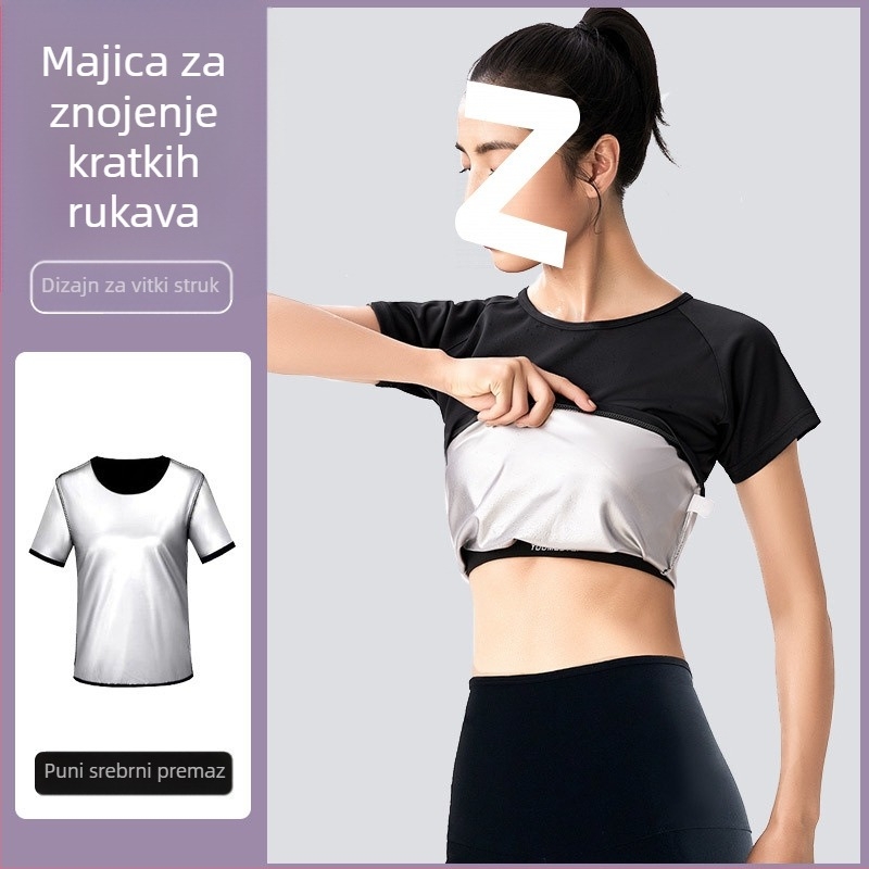 Ženski set za znojenje za fitness – Poboljšana verzija sagorijevanja masnoće, top i hlače za kontrolu trbuha