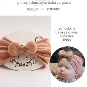 Dječja traka za kosu sa širokim rubom i elastičnom trakom — slatka dječja dodatak za kosu