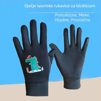 Ljetne dječje rukavice za vožnju biciklom, tanke Ice Silk, protuklizne, s karikaturnim uzorkom, za planinske i balansne bicikle