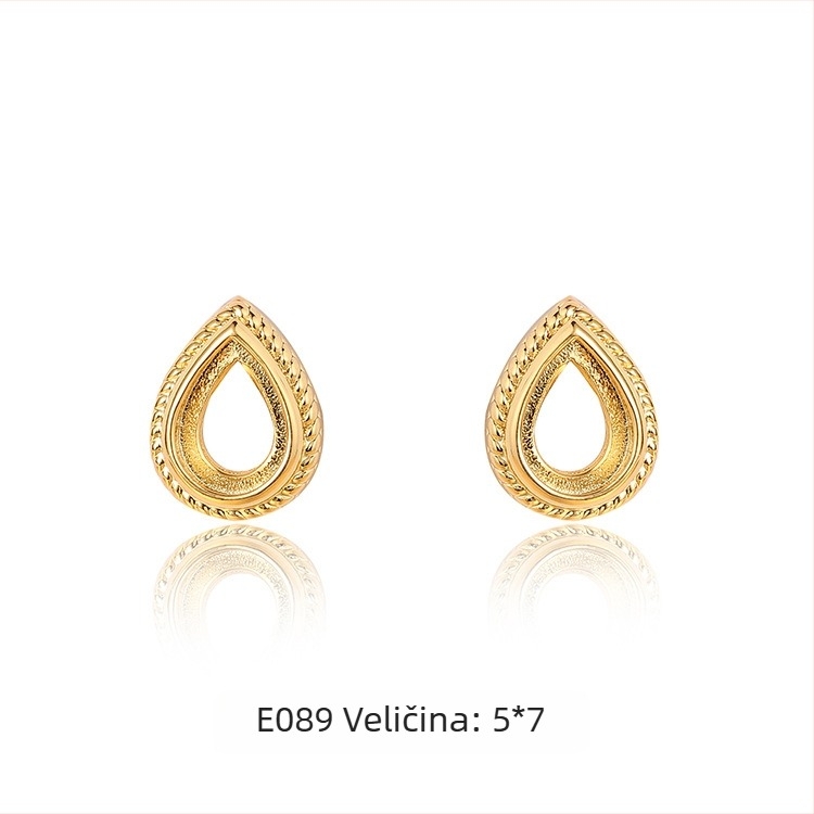 Naušnice od mesinga s repom sirene i dragim kamenjem, antikno zlatni premaz, dizajn s lišćem, model E087