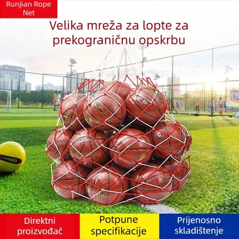 Velika mrežasta torba za nogometne lopte, prijenosna, kapacitet 12–25 lopti, za školu