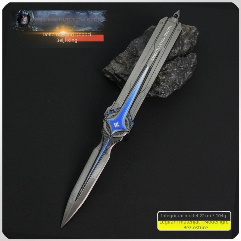 Delta Polaris nož [izvlačiv] metalni model ukras, velik 28 cm, rekvizita za igru