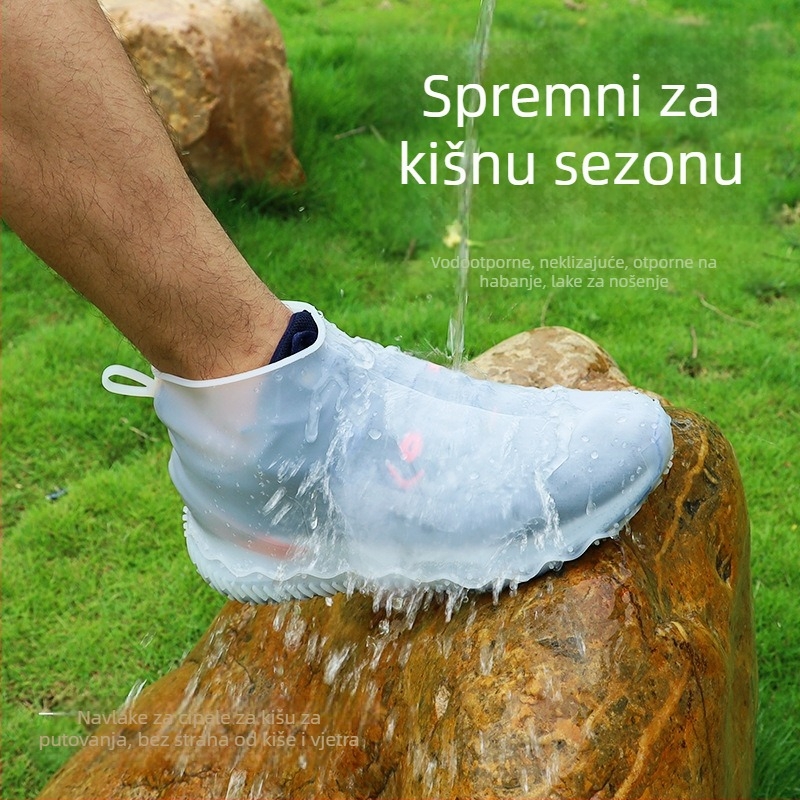 Silikonske navlake za kišne cipele za odrasle i djecu, debeli, vodootporni, protuklizni, prijenosni elastični navlake za cipele