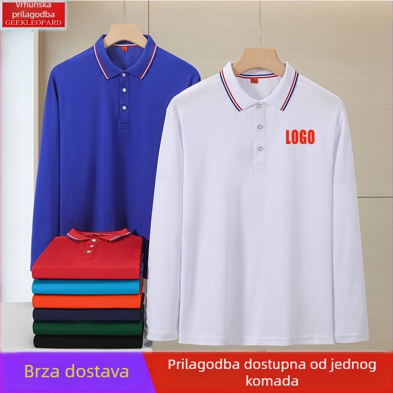 Unisex polo majica s dugim rukavima i logom za hotelsko i korporativno osoblje, otisak, izdržljiva i visoko elastična
